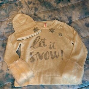 Women's Cream Sweater with Snowflake Design